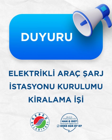 9 Adet Tesiste Elektrikli Araç Şarj İstasyonu Kurulumu, Yer Tahsisi ve Hasılat Paylaşımlı Kiralama İşi