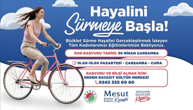 Kepez Belediyesi’nden kadınlara özel bisiklet eğitimi