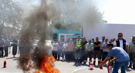 Kepez personeline uygulamalı yangın eğitimi