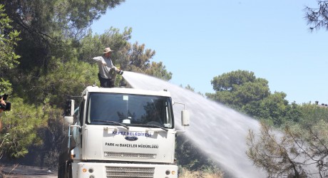 Kepez’den Orman yangınına müdahale desteği