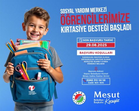 Kepez’den öğrencilere kırtasiye desteği