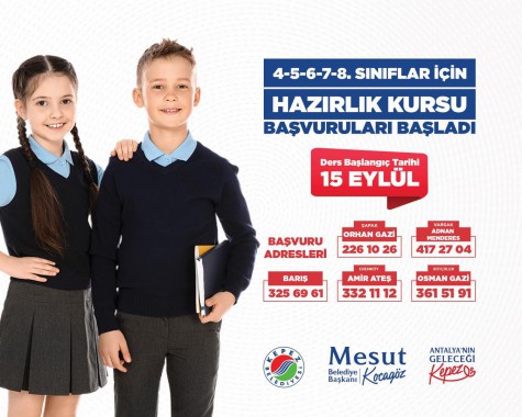Kepez’in YKS ve Destek Eğitim Kursları 15 Eylül’de başlıyor