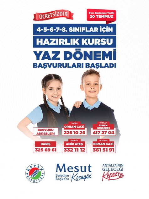 Kepez’den ortaokul öğrencilerine ücretsiz yaz kursu